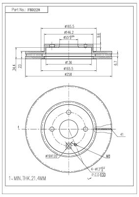 Εικόνα της ΔΙΣΚΟΠΛΑΚΑ MAZDA ΕΜΠΡΟΣ  258mm